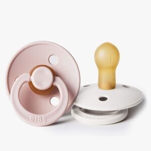 BIBS - Pink and Cream Baby Pacifier Set - NWT